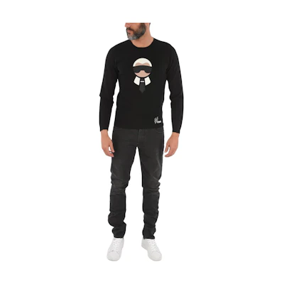 Fendi Black Long-Sleeve Sweatshirt with Solid Print Design FZZ339A-05D-F0QA1
