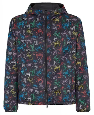 Fendi Black Monogram Full-Zip Hooded Jacket FW1090AHCFF0QA1 Buy Fendi Black Monogram Full-Zip Hooded Jacket FW1090AHCFF0QA1