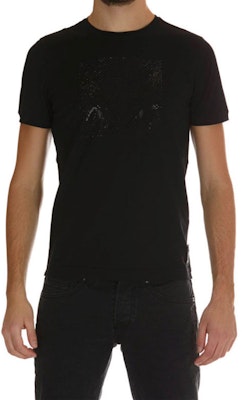 FENDI 黑色怪獸眼睛鑲鑽短袖上衣 - 素色 FY06261Z2F0ABB Shop FENDI 黑色怪獸眼睛鑲鑽短袖上衣 - 素色 FY06261Z2F0ABB