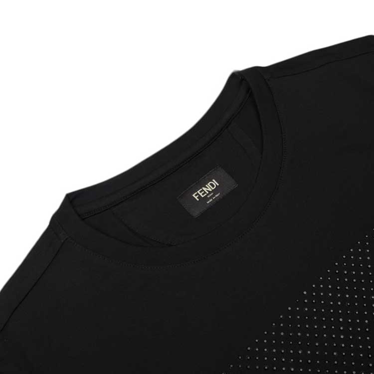Sizing Camiseta Negra FENDI Monster Eye con Pedrería - Color Sólido FY06261Z2F0ABB