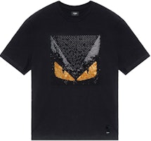 FENDI Black Monster Eyes Embroidered Cotton T-Shirt FY06261Z2F0QA1 FENDI Black Monster Eyes Embroidered Cotton T-Shirt FY06261Z2F0QA1