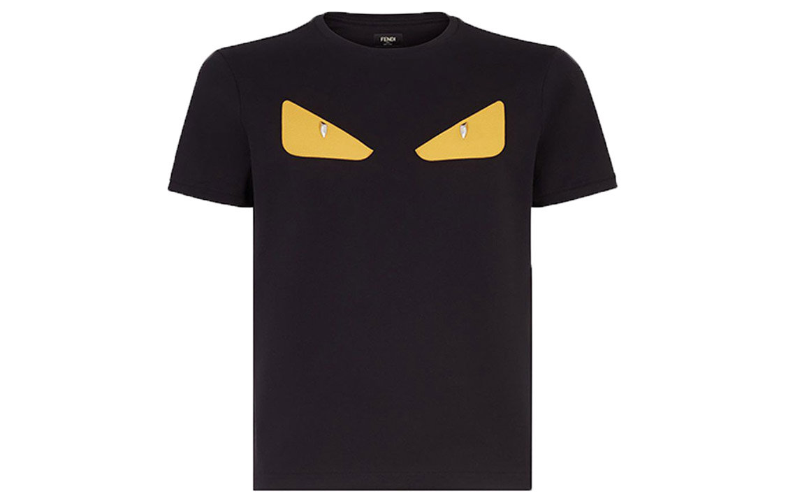 FENDI Black Monster Eyes Graphic T-Shirt FY072294TF0QA1