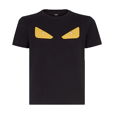 FENDI Black Monster Eyes Graphic T-Shirt FY072294TF0QA1