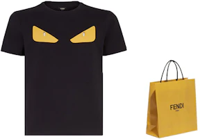 Shop FENDI Black Monster Eyes Graphic T-Shirt FY072294TF0QA1