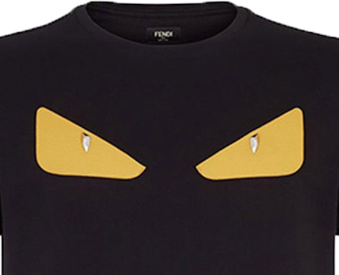 FENDI Baju-T Grafik Hitam Mata Monster FY072294TF0QA1 Cheap FENDI Baju-T Grafik Hitam Mata Monster FY072294TF0QA1