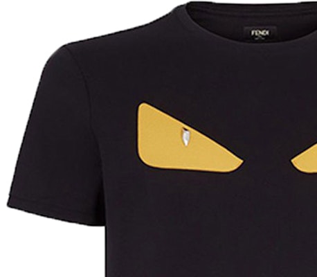 FENDI Baju-T Grafik Hitam Mata Monster FY072294TF0QA1 1