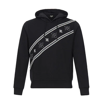 FENDI Black Pattern Print Hoodie Long Sleeve Sweatshirt. FAF534AAY9F0GME