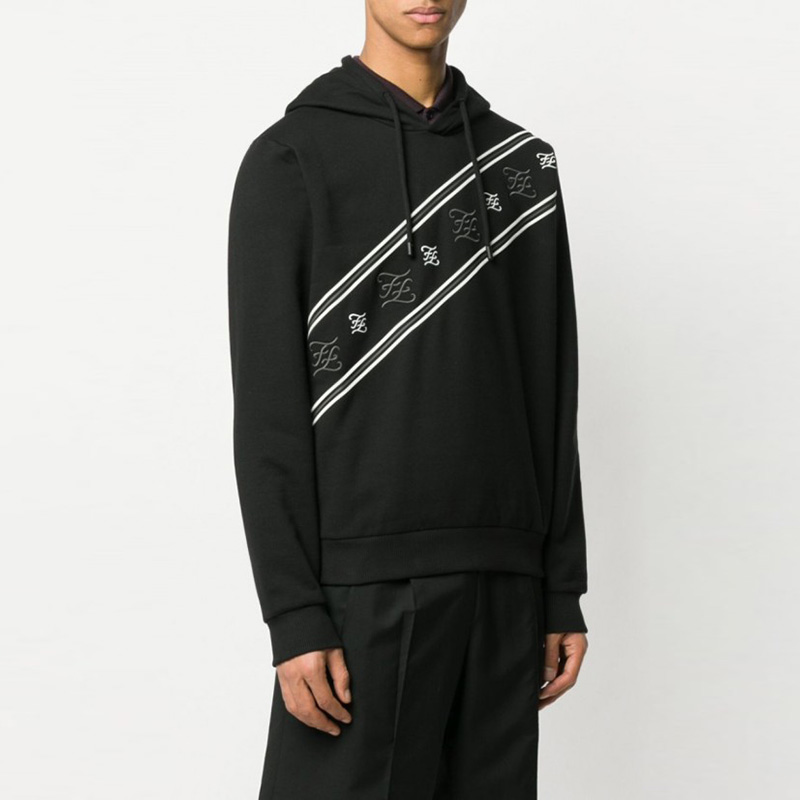 Details for FENDI 黑色印花连帽长袖卫衣. FAF534AAY9F0GME