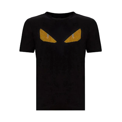 FENDI Black Printed Crew Neck Short Sleeve T-Shirt FY06821JJF0QA1