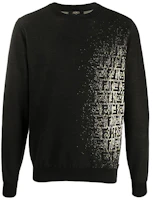 Fendi Black Printed Crewneck Pullover Sweatshirt FZY078ABDI Fendi Black Printed Crewneck Pullover Sweatshirt FZY078ABDI