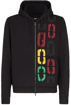 FENDI 黑色印花連帽拉鍊長袖外套 FY0984ADVKF0QA1 Order FENDI 黑色印花連帽拉鍊長袖外套 FY0984ADVKF0QA1