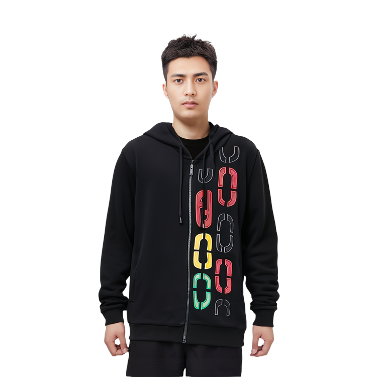 Purchase FENDI 黑色印花連帽拉鍊長袖外套 FY0984ADVKF0QA1