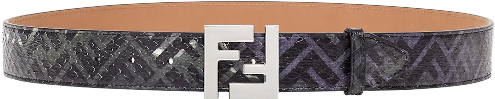 FENDI Black Python Leather Belt for Men - 3.5cm Wide. 7C0404-AHUT-F1GLV FENDI Black Python Leather Belt for Men - 3.5cm Wide. 7C0404-AHUT-F1GLV