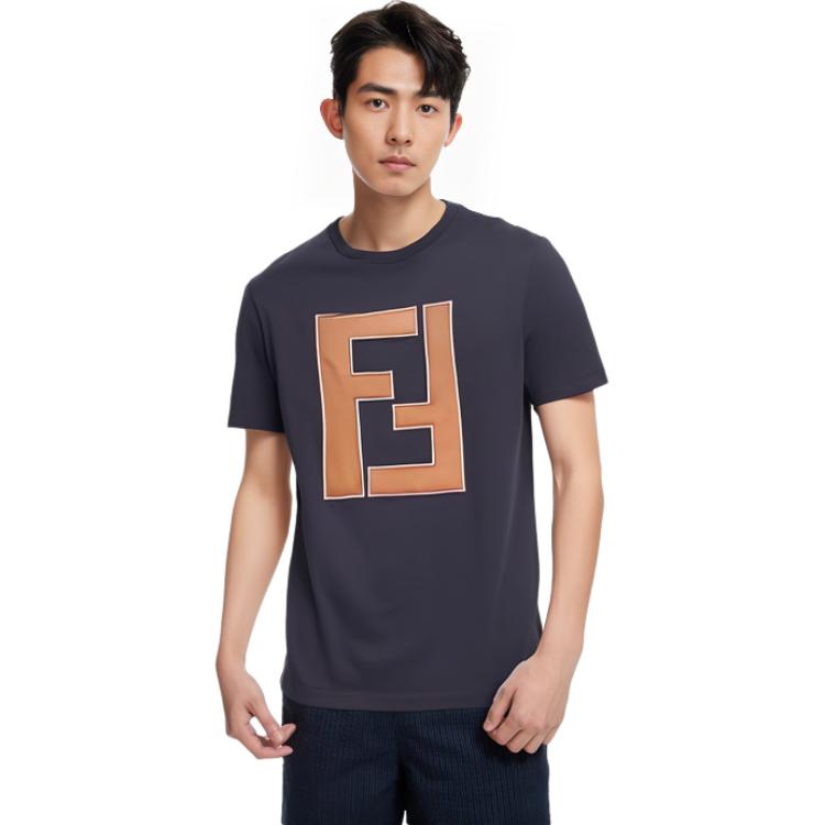 Sizing FENDI 黑色短袖T恤 带Logo印花 FY0894A2BNF0QA1