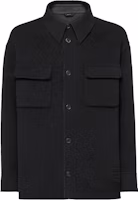 Fendi Black Solid Color Cashmere Loose Fit Jacket FW1286APO1F0P62 Fendi Black Solid Color Cashmere Loose Fit Jacket FW1286APO1F0P62