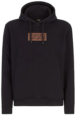 FENDI Black Solid Logo Embroidered Fleece Hoodie FY0870A1EIF0QA1 Buy FENDI Black Solid Logo Embroidered Fleece Hoodie FY0870A1EIF0QA1