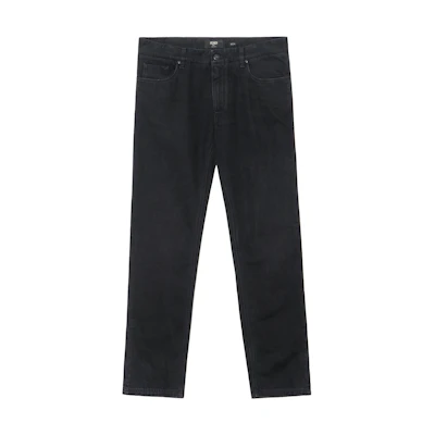 FENDI Black Straight-Leg Mid-Rise Logo Jeans FLP201AGZOF0QA1