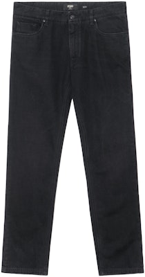 FENDI Black Straight-Leg Mid-Rise Logo Jeans FLP201AGZOF0QA1 Order FENDI Black Straight-Leg Mid-Rise Logo Jeans FLP201AGZOF0QA1