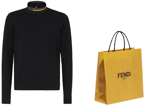 芬迪黑色高领修身休闲长袖毛衣。 FZY464AH3FF0QA1 Shop 芬迪黑色高领修身休闲长袖毛衣。 FZY464AH3FF0QA1