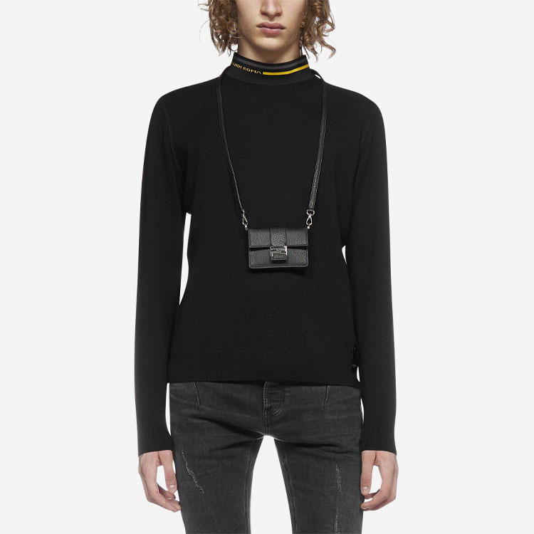 Purchase 芬迪黑色高领修身休闲长袖毛衣。 FZY464AH3FF0QA1