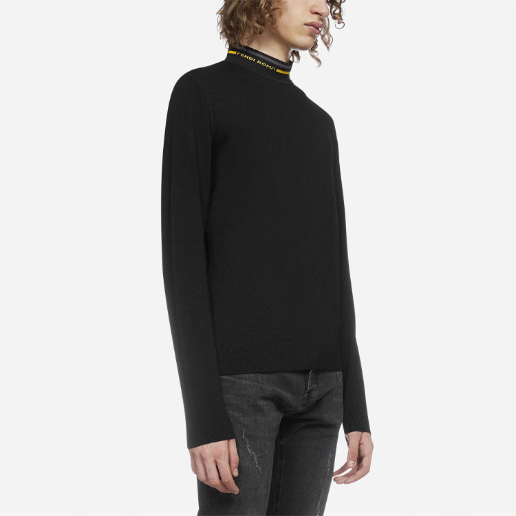 Details for 芬迪黑色高领修身休闲长袖毛衣。 FZY464AH3FF0QA1
