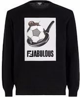 Fendi Black Wool Crewneck Pullover Sweatshirt Long Sleeve FZZ390A4GVF0QA1 Fendi Black Wool Crewneck Pullover Sweatshirt Long Sleeve FZZ390A4GVF0QA1