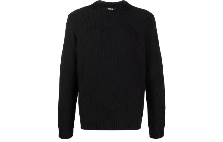 FENDI Black Wool Logo Crewneck Sweater. FZY490AH2XF0QA1 圖 2