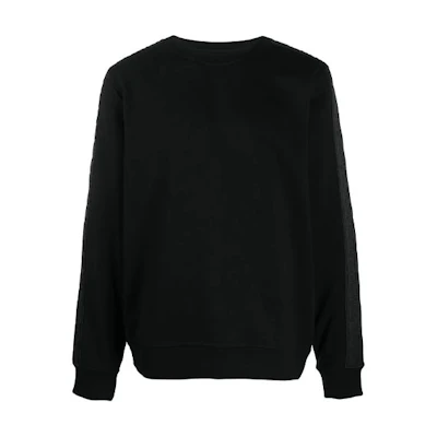 FENDI Black Wool Sweater with FF Pattern and Stripes. FY0178A2F1F0QA1