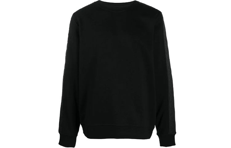 Order FENDI 黑色羊毛毛衣 FF 图案及条纹. FY0178A2F1F0QA1