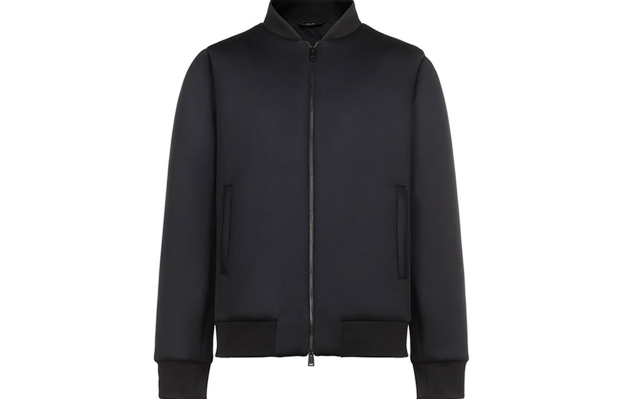 FENDI Black Zip-Up Jacket with Back Logo Print FW0833ADWVF0QA1