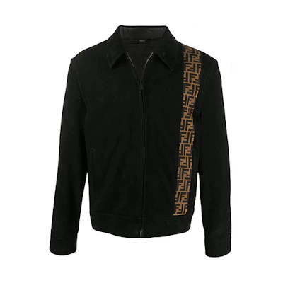 FENDI Black Zipper Casual Jacket with Letter Print Design. FPJ020ABUNF0QA1