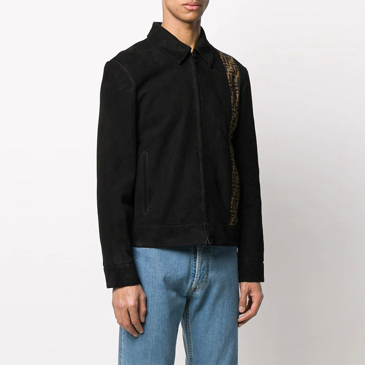 Purchase フェンディ ブラック ジッパー付きレタープリントカジュアルジャケット. FPJ020ABUNF0QA1