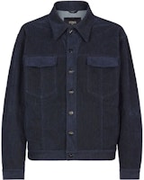 FENDI Blue Button-Up Shirt Jacket with FF Pattern. FW0428AGZUF0QG0 FENDI Blue Button-Up Shirt Jacket with FF Pattern. FW0428AGZUF0QG0
