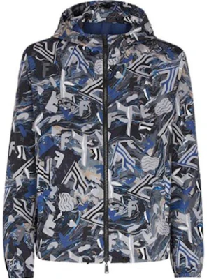 Fendi Blue Hooded Jacket with All-Over Print Design FW1088AIXYF0QA1 Buy Fendi Blue Hooded Jacket with All-Over Print Design FW1088AIXYF0QA1