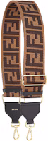 Order FENDI 棕色雙F圖案帆布寬肩帶。 8AV134ADKGF1A8N