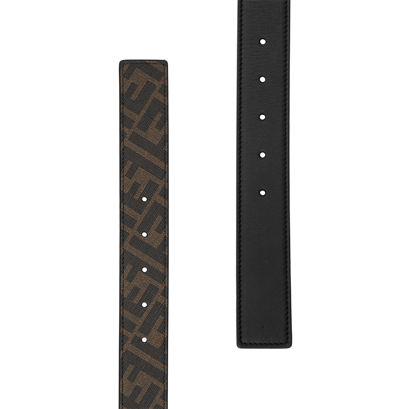 Shop FENDI Brown Leather Belt with Side Print Design, Smooth Buckle, Unisex, 3.5cm Wide. 7C0424-AGR9-F18I0