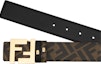 Purchase FENDI Brown Leather Belt with Side Print Design, Smooth Buckle, Unisex, 3.5cm Wide. 7C0424-AGR9-F18I0