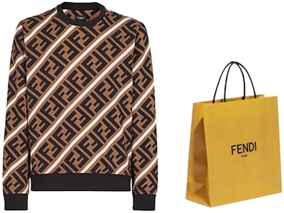 펜디 브라운 레터 프린트 크루넥 롱 슬리브 스웻셔츠 FY0944A7A9F13J3 Lookbook 펜디 브라운 레터 프린트 크루넥 롱 슬리브 스웻셔츠 FY0944A7A9F13J3