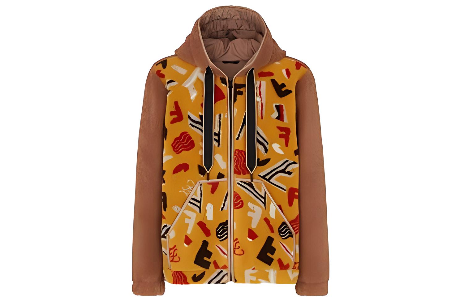 Fendi Brown Logo Hooded Jacket FW1122AI6NF0DX5