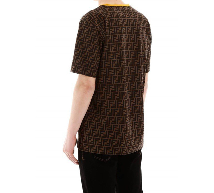 Details for Camiseta FENDI Marrón de Logo Integrado con Estampado Completo. FY0936A6ZUF0QT1