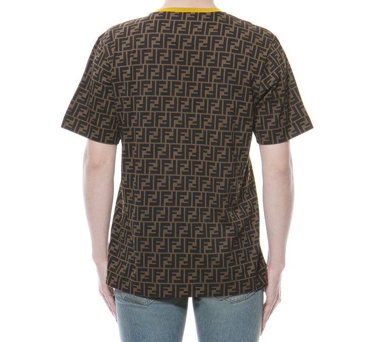 Sizing Camiseta FENDI Marrón de Logo Integrado con Estampado Completo. FY0936A6ZUF0QT1
