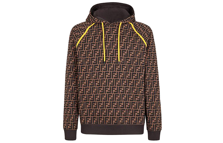 Order FENDI 棕色印花长袖连帽衫 FY0945A6ZTF0QT1