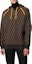 Shop FENDI Brown Logo Print Long Sleeve Hoodie FY0945A6ZTF0QT1