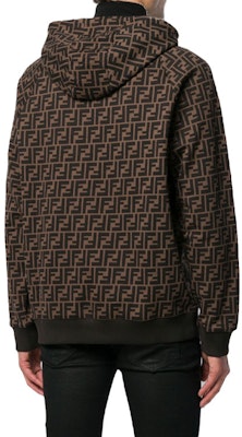 FENDI Brown Logo Print Long Sleeve Hoodie FY0945A6ZTF0QT1 Purchase FENDI Brown Logo Print Long Sleeve Hoodie FY0945A6ZTF0QT1