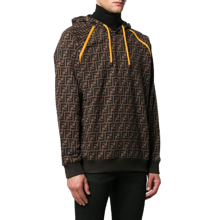 Details for FENDI 棕色印花长袖连帽衫 FY0945A6ZTF0QT1