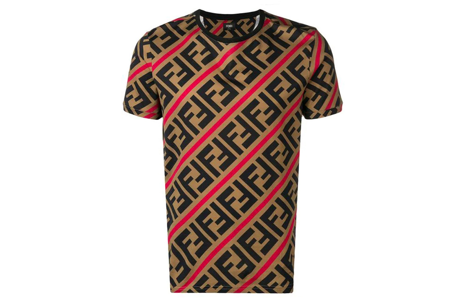 Order FENDI 棕色字母印花圓領T恤 FY0894A7A8F13J8