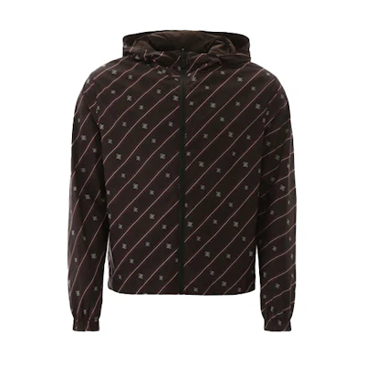 FENDI Brown Striped Zip-Up Casual Jacket FAA615AAA7F1A0I