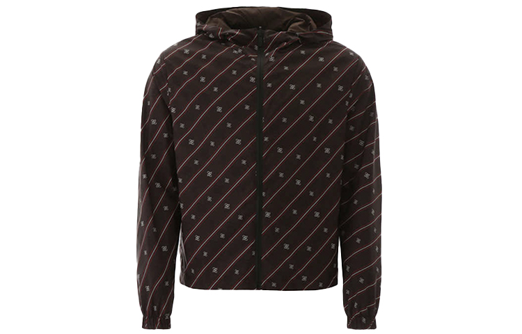 Order FENDI 棕色条纹拉链休闲夹克 FAA615AAA7F1A0I