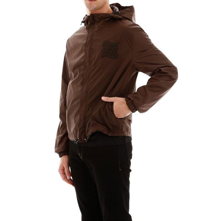 Purchase FENDI 棕色条纹拉链休闲夹克 FAA615AAA7F1A0I