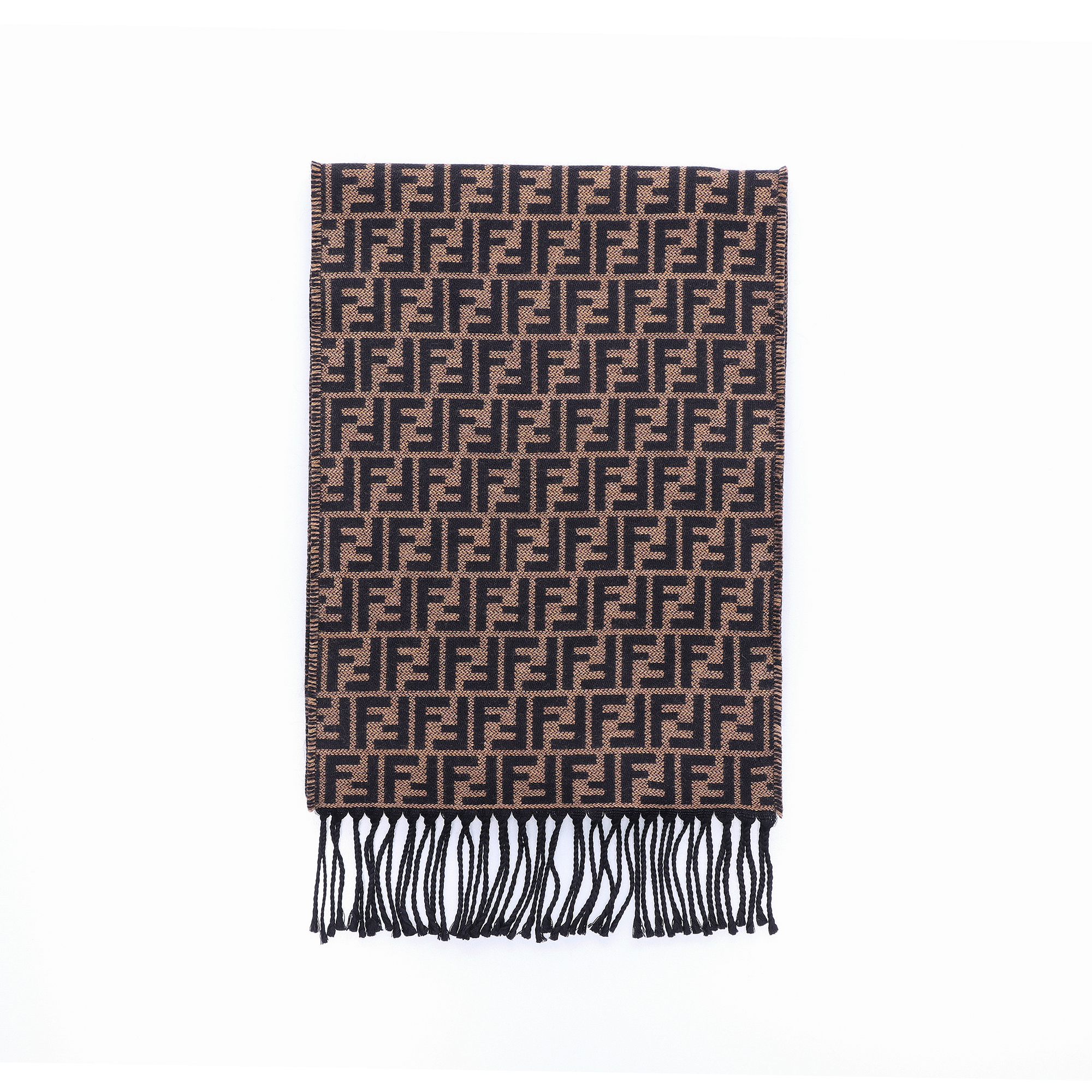 FENDI Brown Wool Tassel Scarf Unisex Couple Style FXS-366A4Z4F0QE1 圖 2